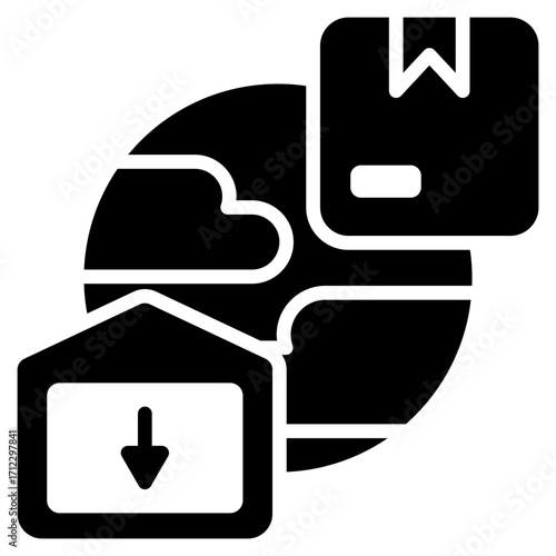 Import Glyph Black Icon