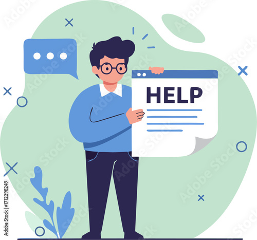 Man Seeking Assistance with Informational Document