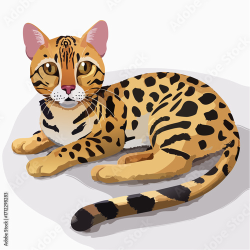Captivating margay illustration with engaging, playful expression