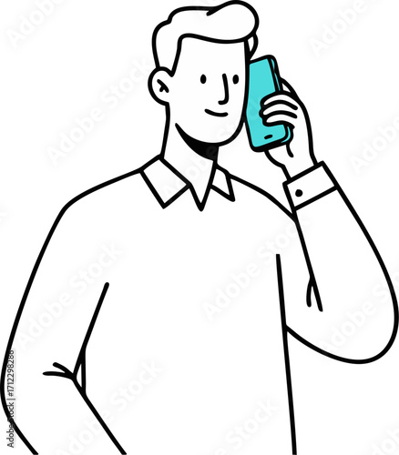 Man receives call wearing dress shirt
