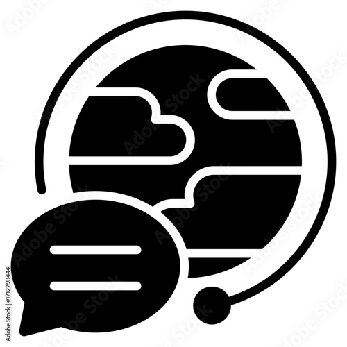 Globalization Glyph Black Icon