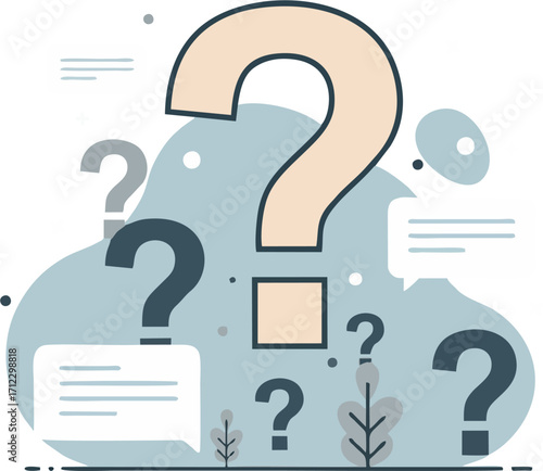 Question marks conversation bubbles and ambiguity