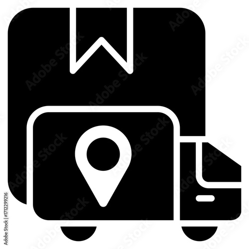 Distribution Glyph Black Icon
