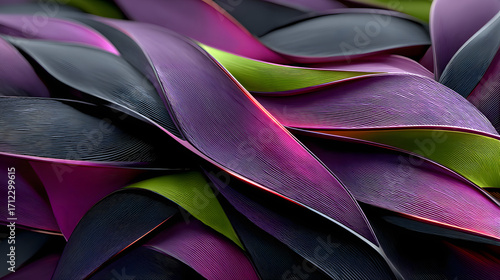 Dark Stylish Abstract Background with Neon Violet and Emerald Accents – Futuristic Metallic Texture