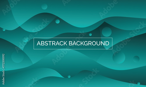 Teal and Cyan Abstract Background with Wave Shapes.