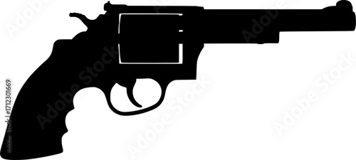 Revolver chamber gun weapon firearm danger crime silhouette vector illustration