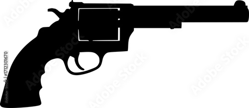 Revolver chamber gun weapon firearm danger crime silhouette vector illustration