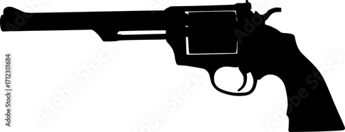 Revolver chamber gun weapon firearm danger crime silhouette vector illustration
