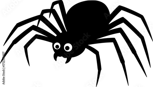 Cartoon spider creepy crawly insect animal silhouette vector illustration