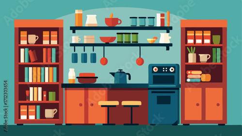 A fullyequipped kitchenette for library patrons to grab a snack or coffee while they work.