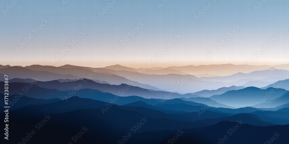 Obraz premium Majestic Mountain Ranges with Serene Sunrise Views