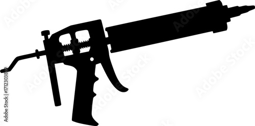 Caulking gun applicator construction tool silhouette vector illustration