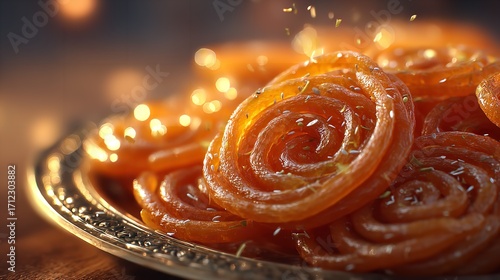 Delicious Jalebi Sweets: Indian Cuisine Photography