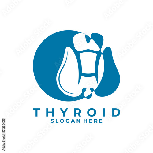 Medical Thyroid human organ logo design vector template