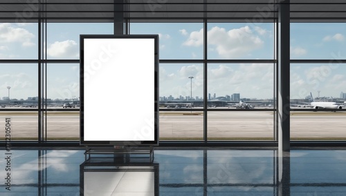 blank light box in airport