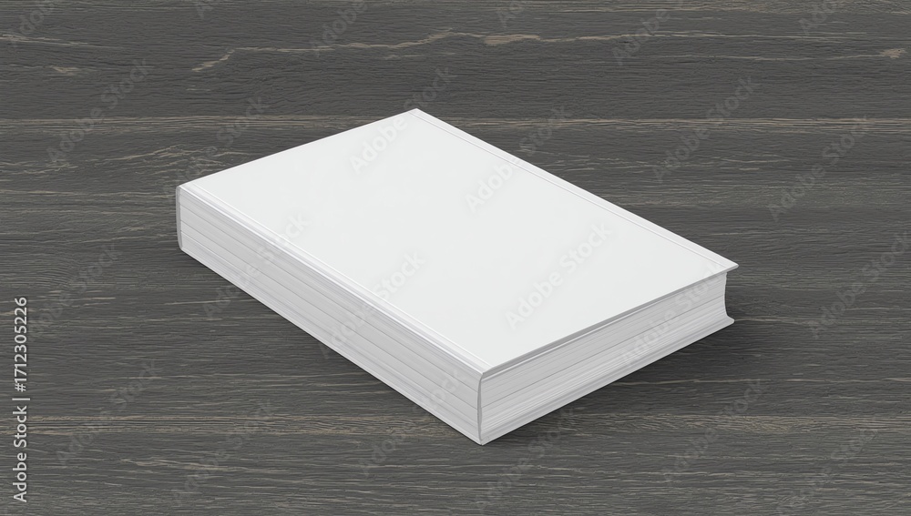 Fototapeta premium Blank hard cover book template on wood