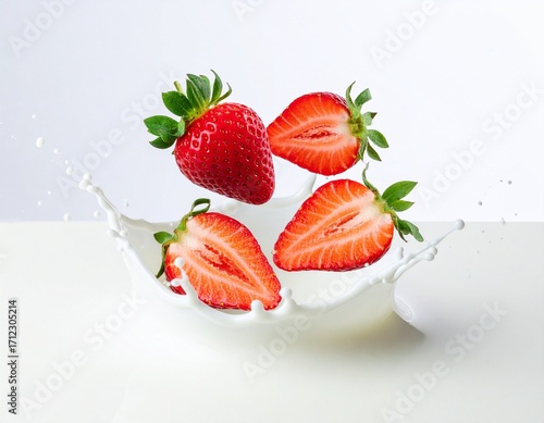 Erdbeeren und Milch