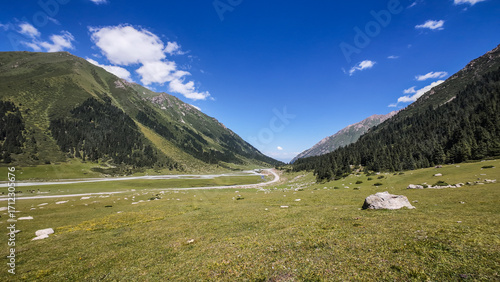 Принти на полотні The view of the Tien Shan Mountains in Kyrgyzstan