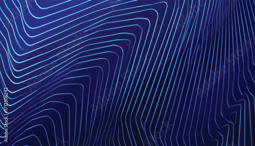 Abstract Blue Lines Digital Art - A Mesmerizing Visual Display of Geometric Patterns and Light Waves