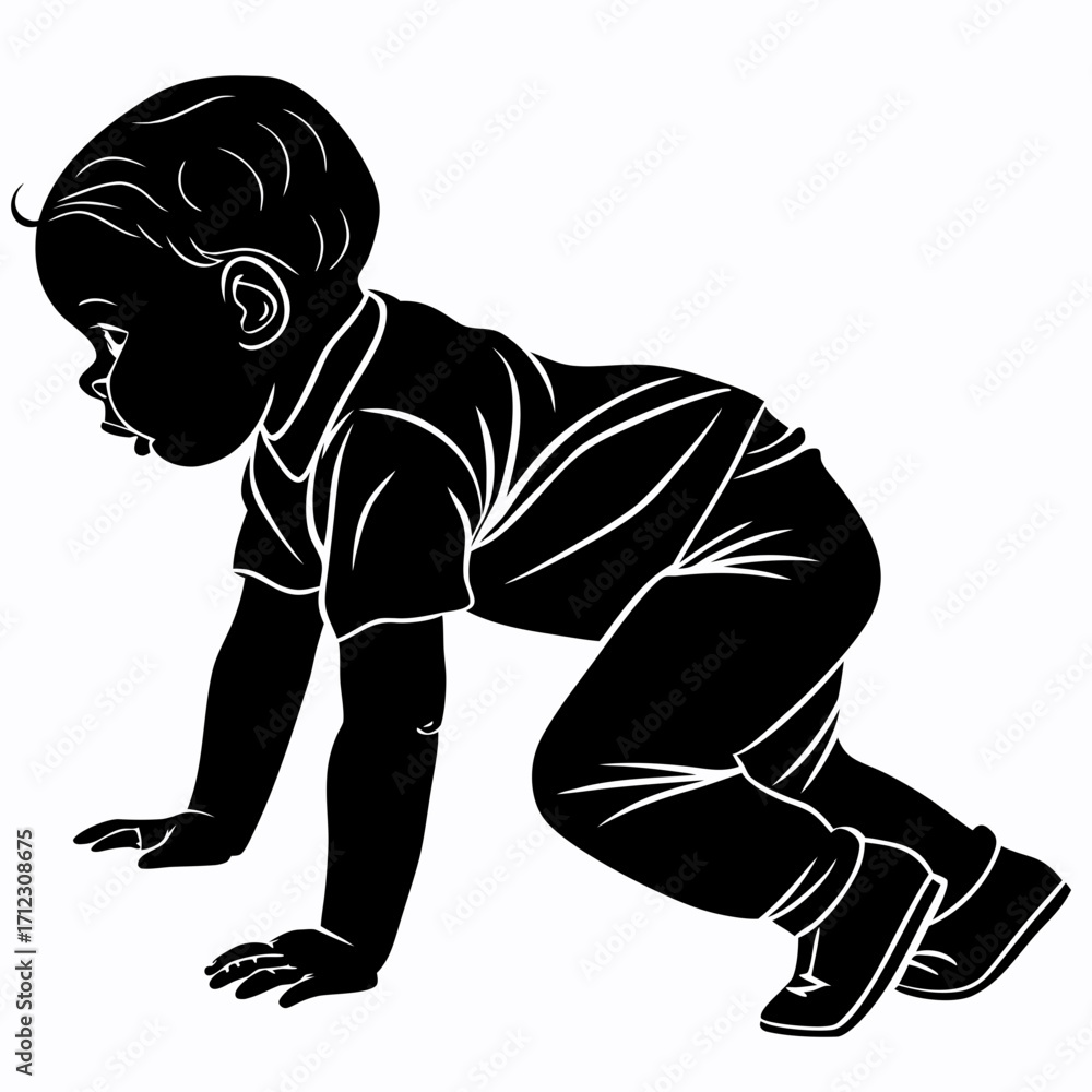 Fototapeta premium silhouette of a man in a black suit