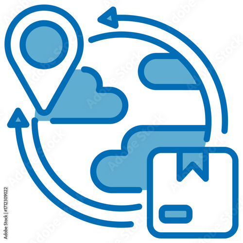 Export Blue White Icon Editable Stroke
