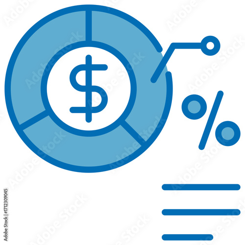 Quota Blue White Icon Editable Stroke
