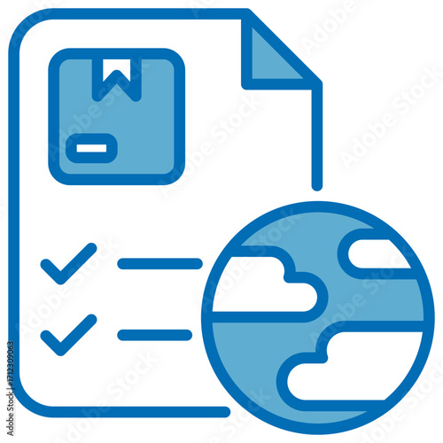 Customs Blue White Icon Editable Stroke