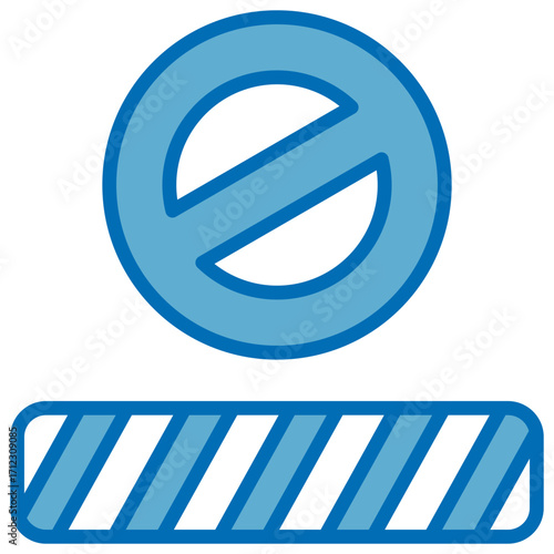 Restriction Blue White Icon Editable Stroke
