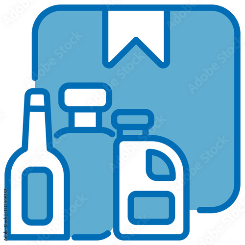 Goods Blue White Icon Editable Stroke
