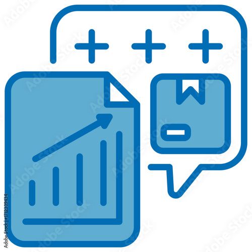 Demand Blue White Icon Editable Stroke