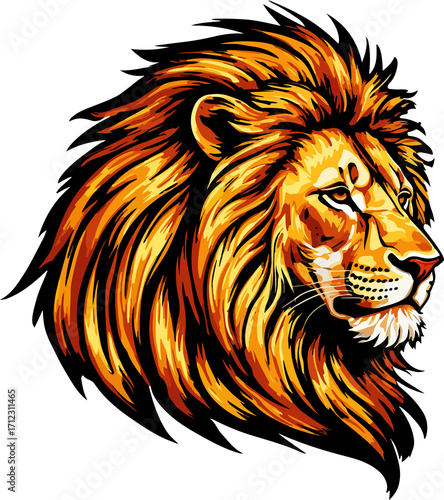 Wallpaper Mural Bold vector illustration of a roaring lion's head, perfect for a tattoo or mascot design Torontodigital.ca