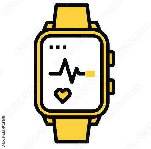 Smartwatch displaying heart rate and activity data