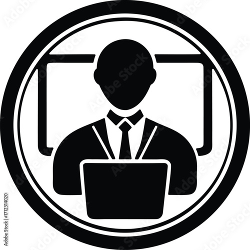 E-consultation vector icon.