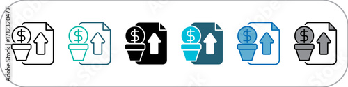 Investment Single Icon Pack Multistyle Illustration