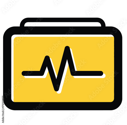 Medical monitor with heartbeat line icon