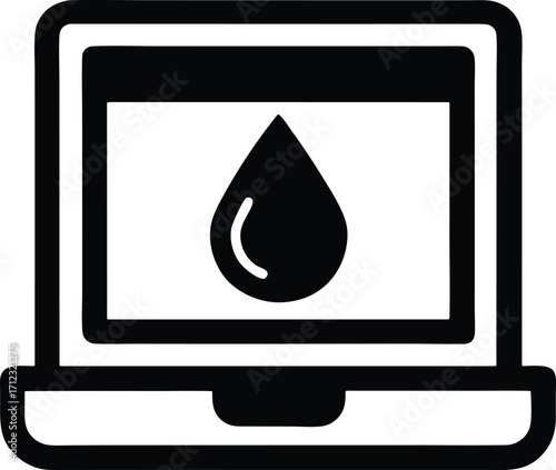 Online blood test vector icon.