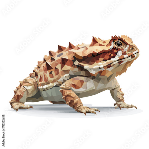 2D flat vector graphic of a Horned Toad in icon style, isolated on white background