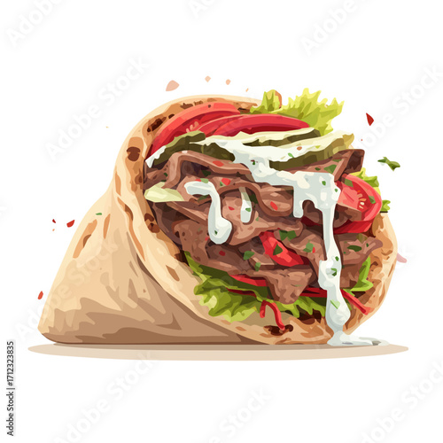 Flat 2D Gyro vector illustration, icon graphic on white background