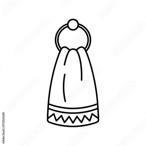 Hand Towel with Ring Holder - Bathroom and Kitchen Towel Rack Illustration
