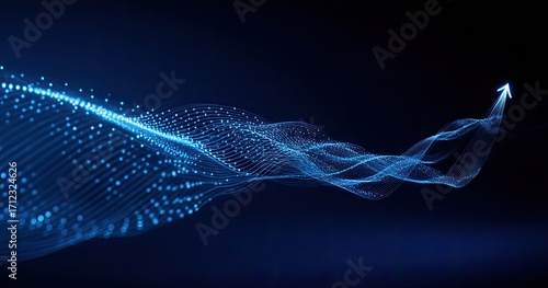 Abstract digital wave, upward trend