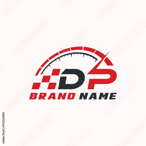 Letter D P logo icon design template elements