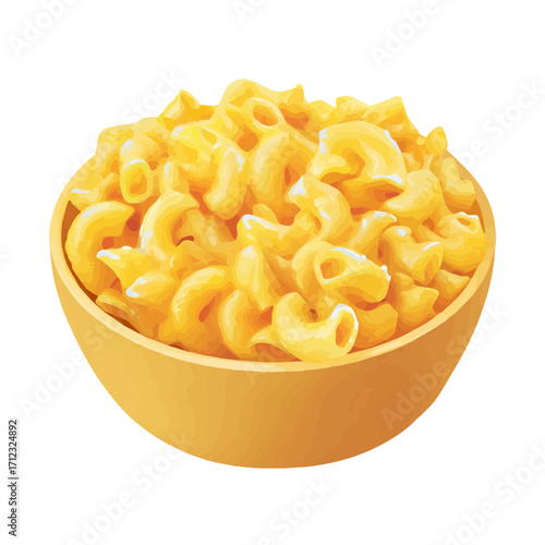 Minimal 2D flat vector of a Mac And Cheese, icon-style illustration on a white background