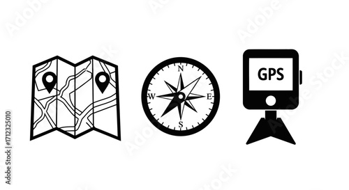 Set of Navigation and Location Icons