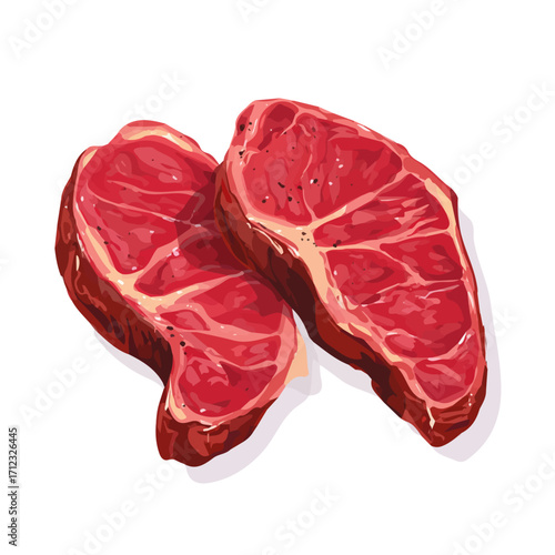 2D flat vector graphic of a Carne Asada in icon style, isolated on white background