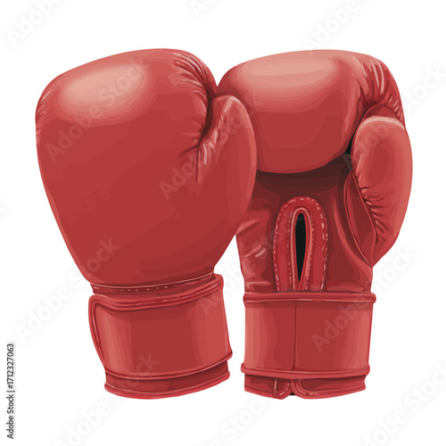 Flat 2D Boxing Gloves vector illustration, icon graphic on white background