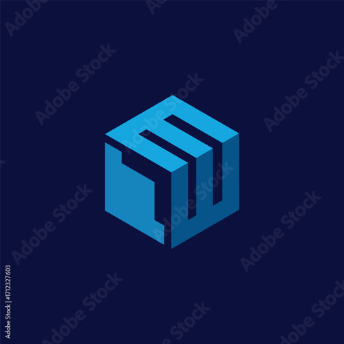 Cube Hexagon Geometric Logo Design Vector Template