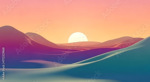 Sunrise Over Colorful Mountains.