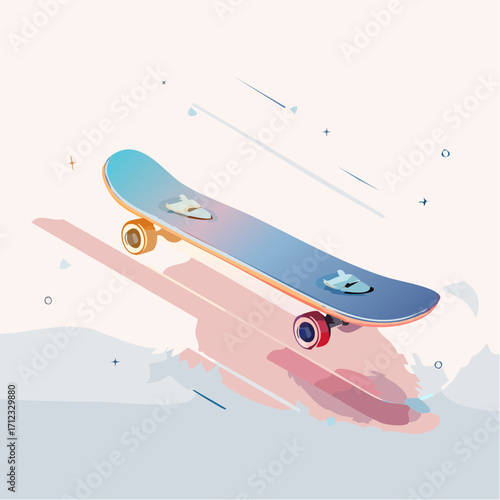 Blue Skateboard Vector Illustration