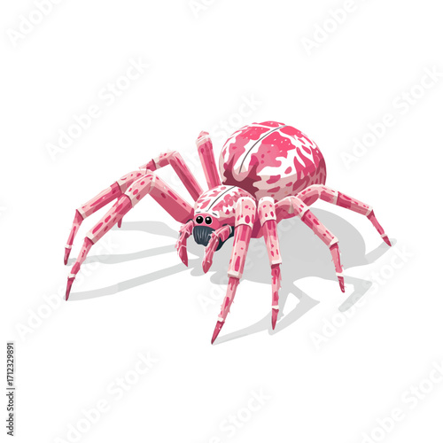 2D flat vector graphic of a Spider in icon style, isolated on white background