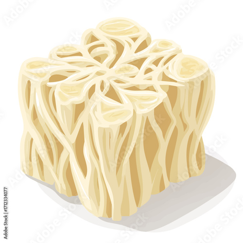 2D flat vector graphic of a Marshmallow Root in icon style, isolated on white background